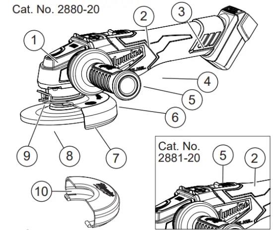 milwaukee 2880 20 M18 Fuel 4 1 2 Inch 5 Inch Braking Grinder - fig