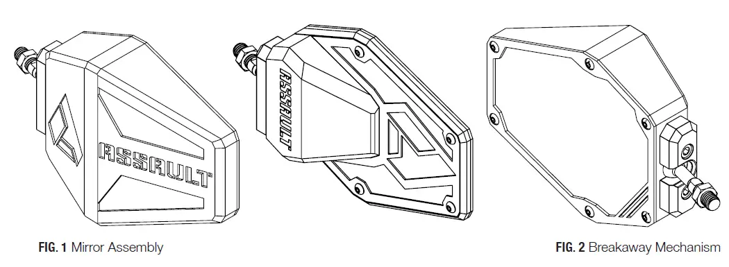 ASSAULT B2C Convex Breakaway Side Mirrors -fig 1