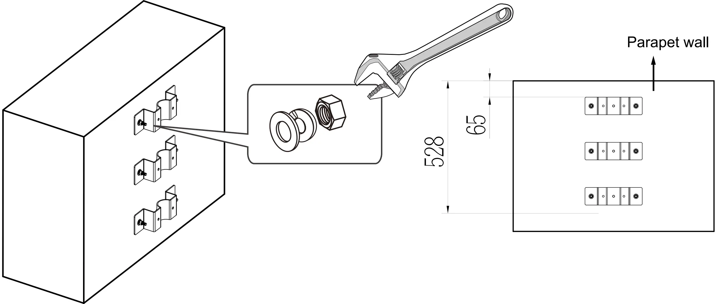 Using The Parapet Mount Bracket