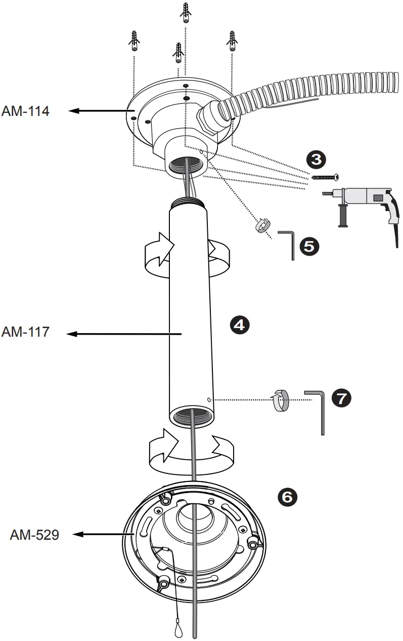 Installing the Pendant Head and Pendant Pipe