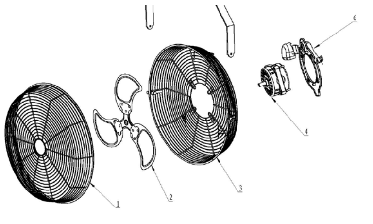 STRONGWAY 49886 Workstation Fan - Parts Diagram
