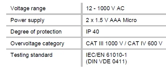Testboy 113 Non-contact voltage tester with acoustics fig2
