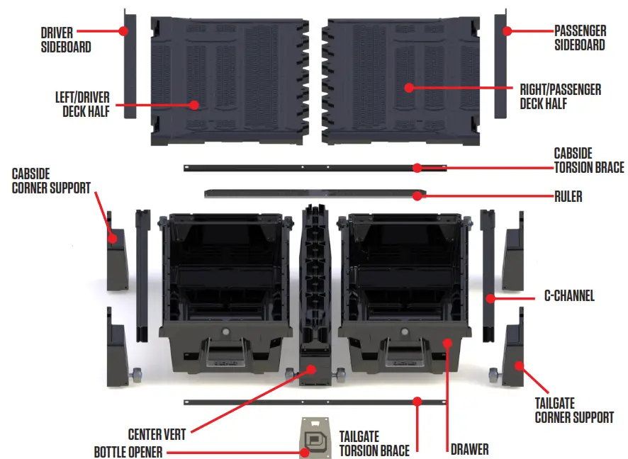 DECKED DR9 Dodge Ram 1500 AND 2500 RamBox Truck Bed Storage System - fig