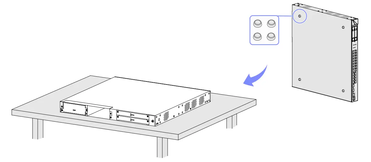 Mounting the device on a workbench