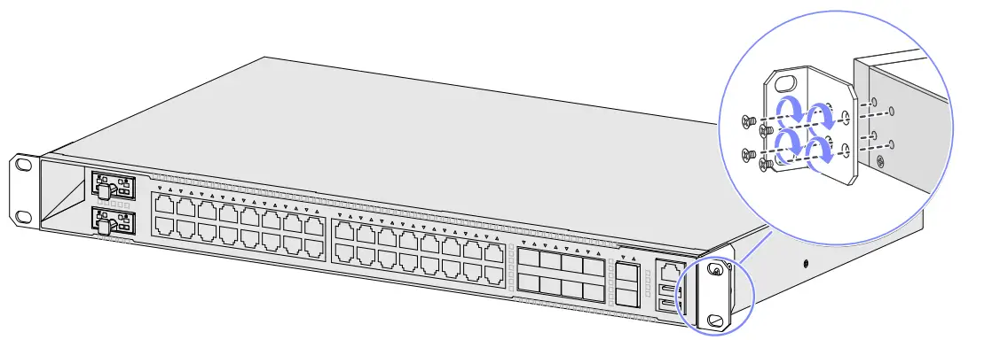 Mounting the device in a rack