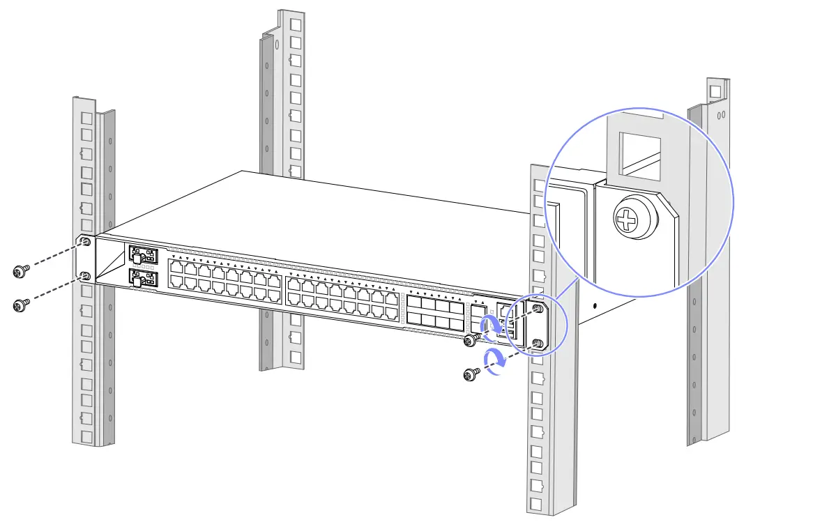 Mounting the device in a rack