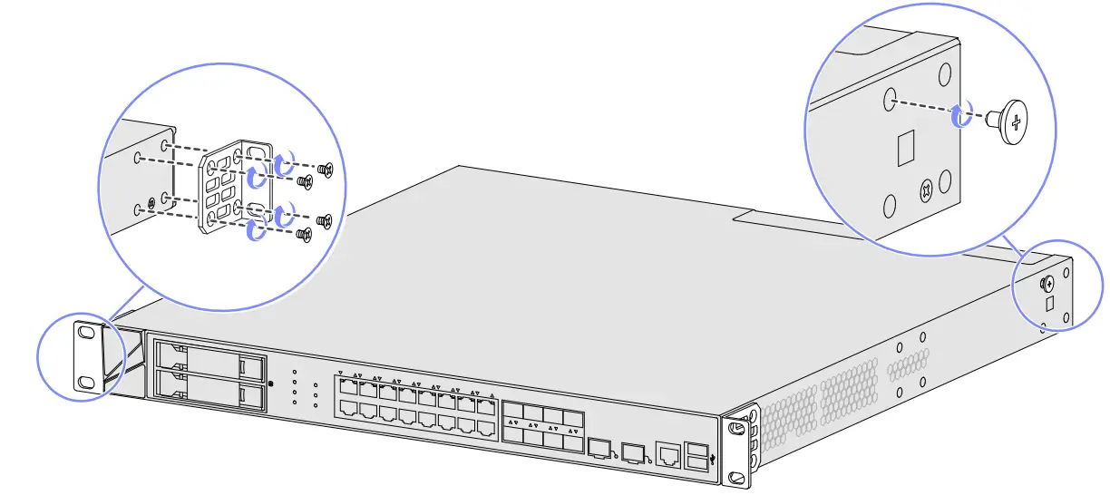Mounting the device in a rack