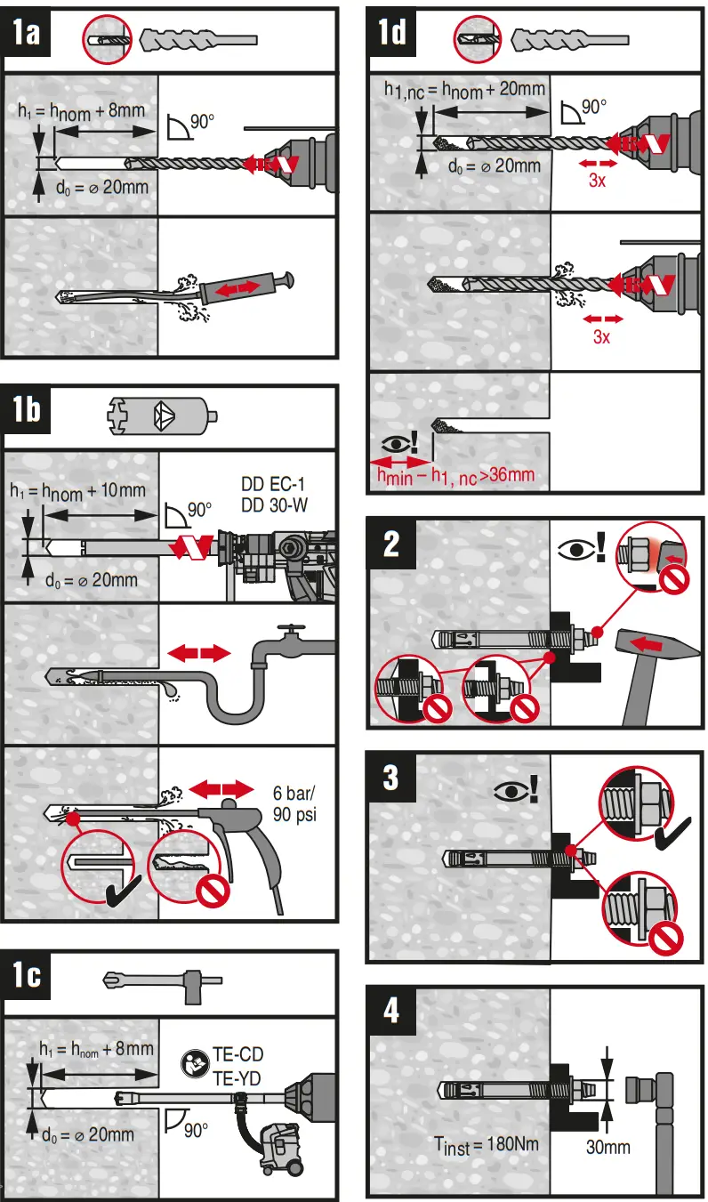 HILTI HST3 R M20 Stud Anchor Stainless Steel - 1