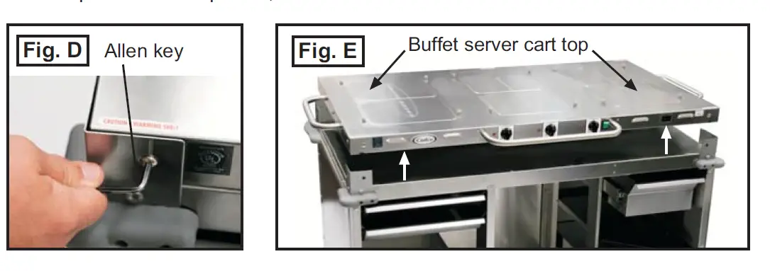 Cadco CBC-HHH-L7-4 Purple MobileServ 3 Bay Mobile Hot Buffet Cart 10