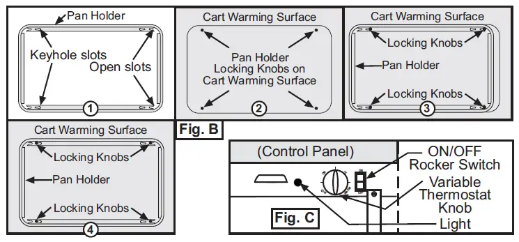 Cadco CBC-HHH-L7-4 Purple MobileServ 3 Bay Mobile Hot Buffet Cart 12