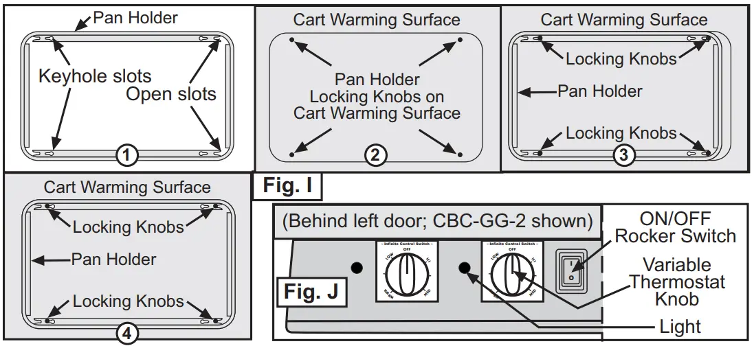 Cadco-CBC-GG-B4-L5 4-Bay-Grab-& Go-Mobile-Merchandising-Cart- Operation instruction