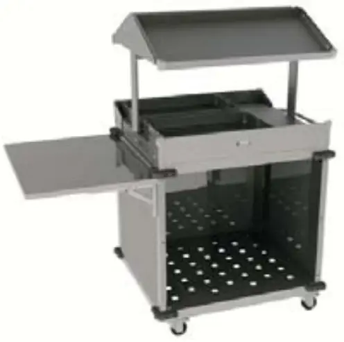 Cadco-CBC-GG-B4-L5 4-Bay-Grab-& Go-Mobile-Merchandising-Cart-Base Configuration