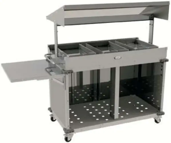 Cadco-CBC-GG-B4-L5 4-Bay-Grab-& Go-Mobile-Merchandising-Cart-Base Configuration