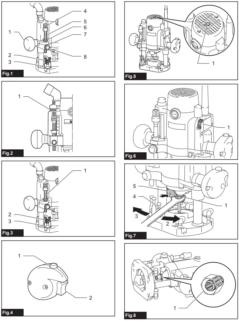 makita RP1111C 1 by 4 Inch Speed Control Plunge Router - Figure 1