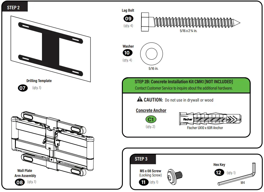 SANUS LLF225 Wall Mount-FIG8