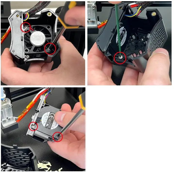 MICRO SWISS M3201 NG Direct Drive Extruder for Ender 3 Printers - fan duct