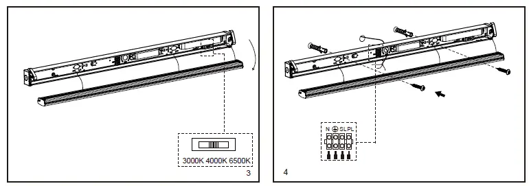 ROBUS RDKX12CCT3E-01 Duke2 4 Wattages Selectable LED Batten-3