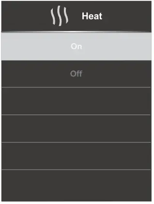 Other functions shown on the display