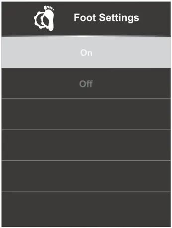 Other functions shown on the display