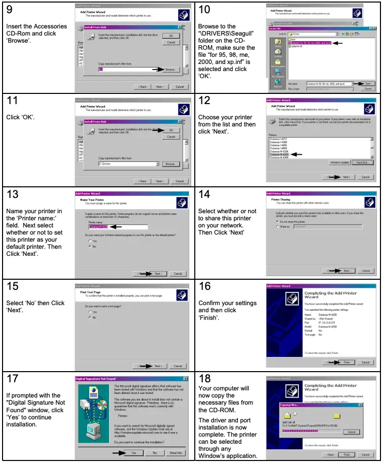 Installing the Printer Driver Continued