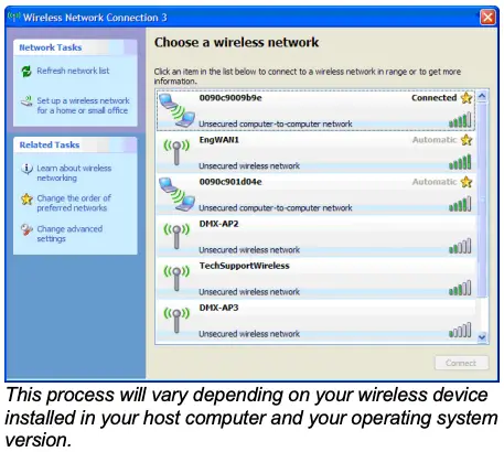 Network Card Setup - Wireless Adhoc Mode Continued