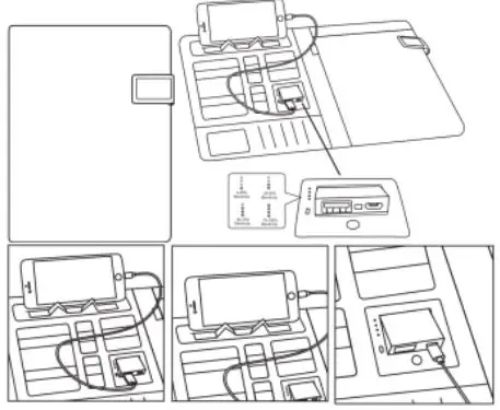 MOB MO9232 Portfolio with Power Bank User Manual - A4 portfolio with power bank
