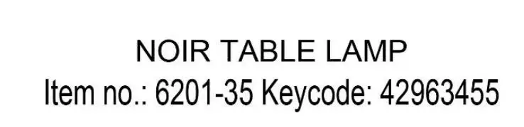 Kmart 3420301 NOIR Table Lamp Instructions