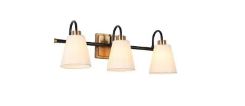 Zevni A04771w3 Dolf 22 Inch Wide Gold And Fabric Shade Vanity Light Instruction Manual