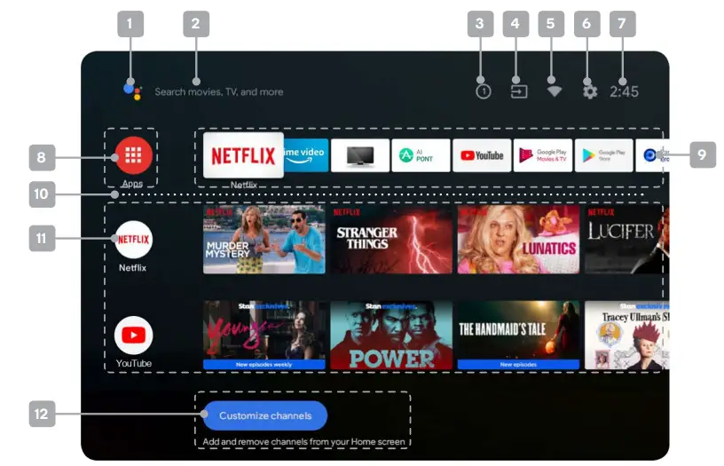 kogan XR9510 75 4K UHD HDR Smart Android - HOME PAGE