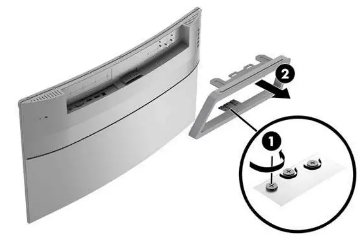 hp Z4N74AA 27 Curved Display Monitor - stand