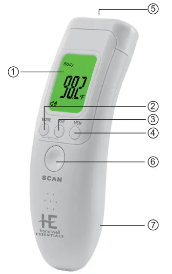 homewell ESSENTIALS V37752 No-Touch Infrared Thermometer -