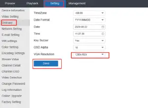 setting VGA resolution