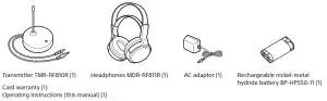 SONY MDR-RF811R Wireless Stereo Headphone System - Checking the included items
