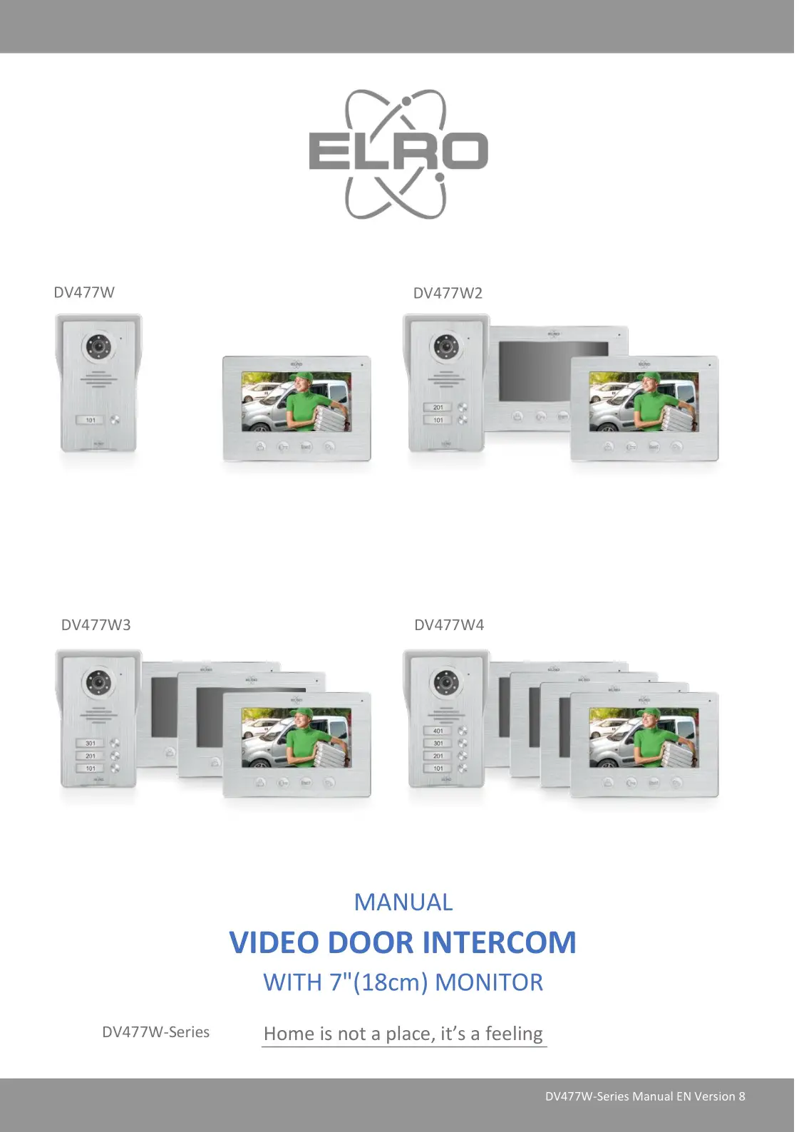 ELRO DV477W2 Video Door Intercom with 7inch 18cm Monitor Instruction Manual