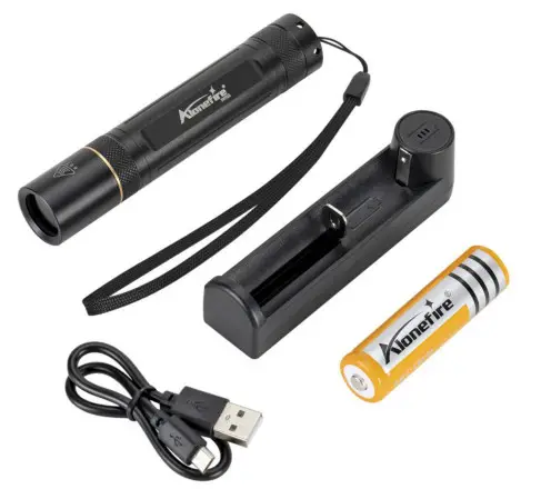 ALONEFIRE SV003 UV Flashlight-Package Content