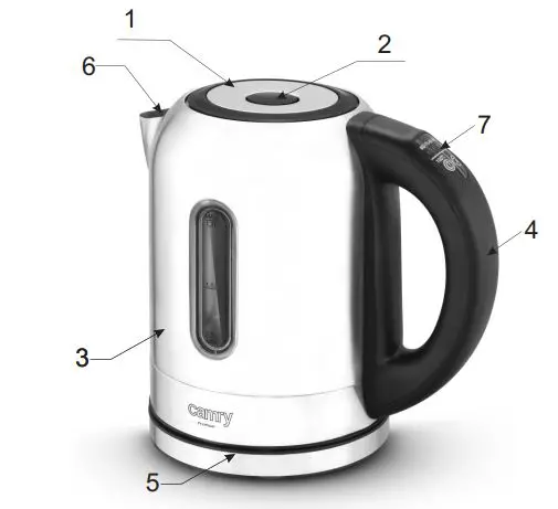 ADLER CR 1253 Camry Kettle metal 1,7 L with temp fig2
