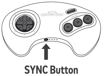 SEGA 1650 Genesis Game Controller - sync button