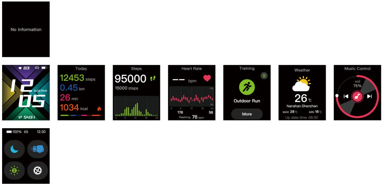 Shenzhen Xiaoju Intelligent Technology G50 Smart Watch-Screen Operations