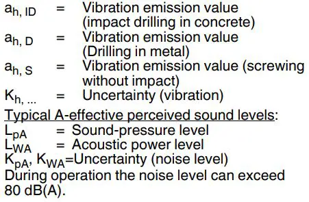 metabo BS 18 LT BL Cordless Drill Instructions - Technical Data