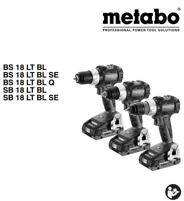 metabo BS 18 LT BL Cordless Drill Instructions