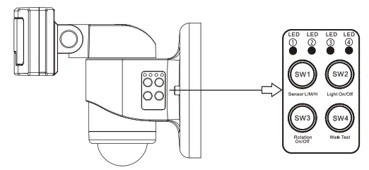 VERSONEL VSL90 Motorized Motion Tracking Security Light - walk