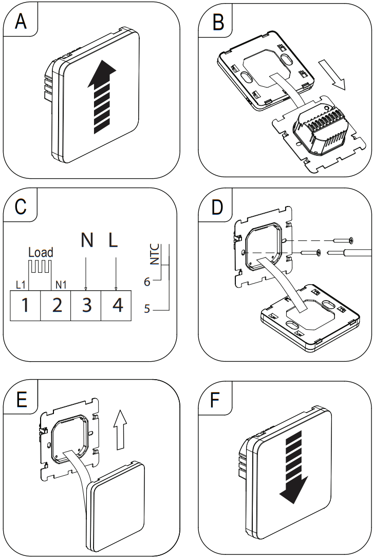 sygonix 2480785 Room Thermostat Touch 2 - Installation