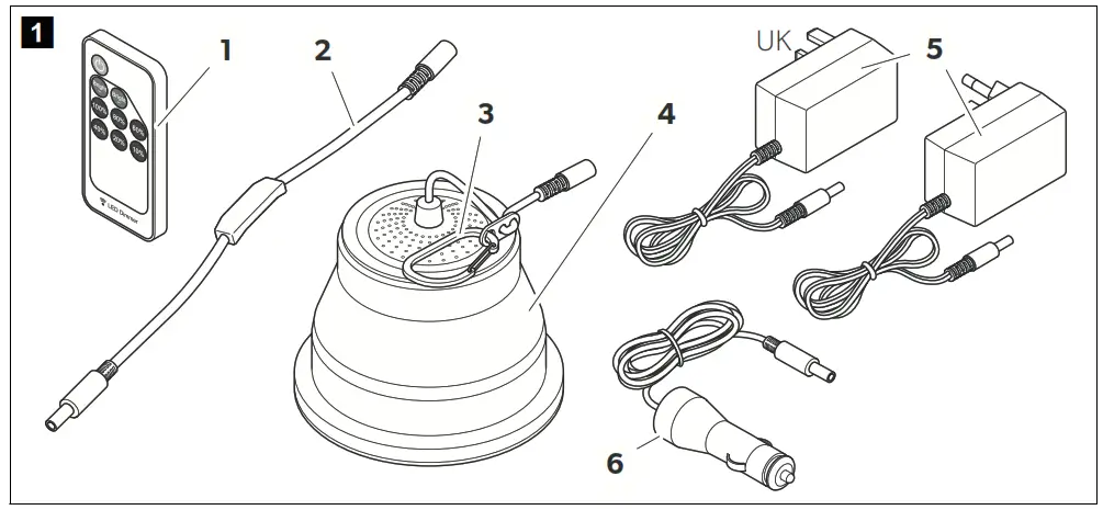 Kampa Groove Light Collapsible LED Pendant Light - Fig