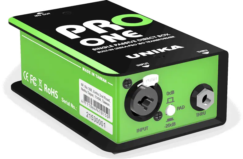 UNiKA PROONE Pro Series Audio Interface Single Passive Direct Box- Equipment