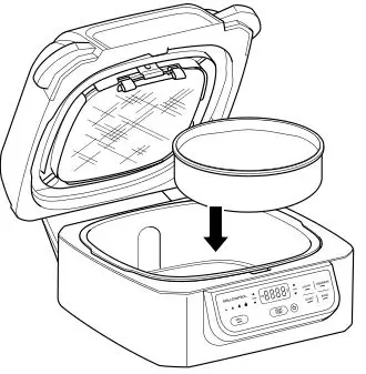 NINJA Health Grill & Air Fryer - Open the lid and add ingredients