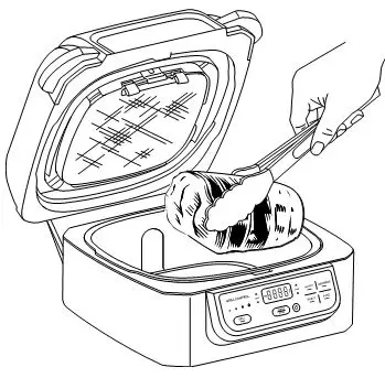 NINJA Health Grill & Air Fryer - Open the lid and place ingredients 2