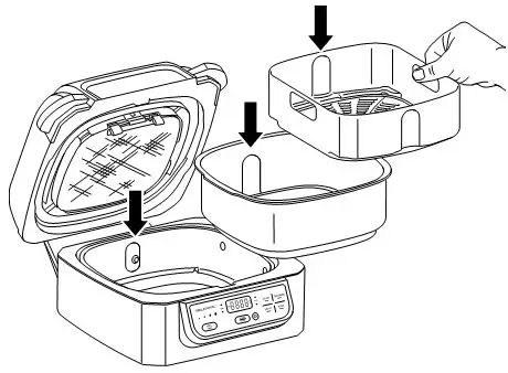 NINJA Health Grill & Air Fryer - Place cooking pot in the unit