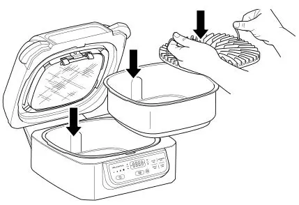 NINJA Health Grill & Air Fryer - Place the cooking pot in the unit