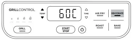 NINJA Health Grill & Air Fryer - Press the DEHYDRATE button