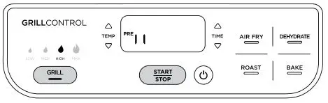 NINJA Health Grill & Air Fryer - Press the START-STOP button to begin preheating